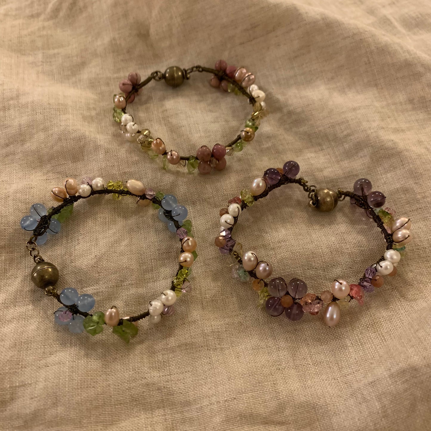 Natural pearl and crystal hand-woven craftsmanship Good luck is coming - Belle Jewelry