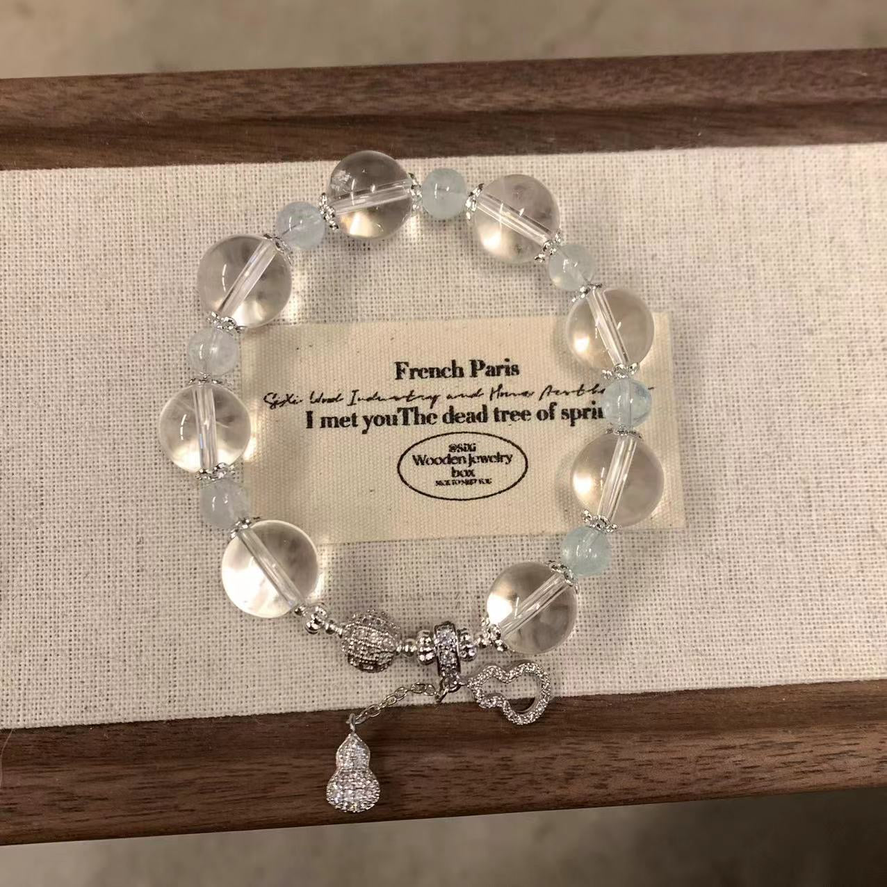 Crystal bracelets white crystal Aquamarine Luxurious temperament more energy - Belle Jewelry