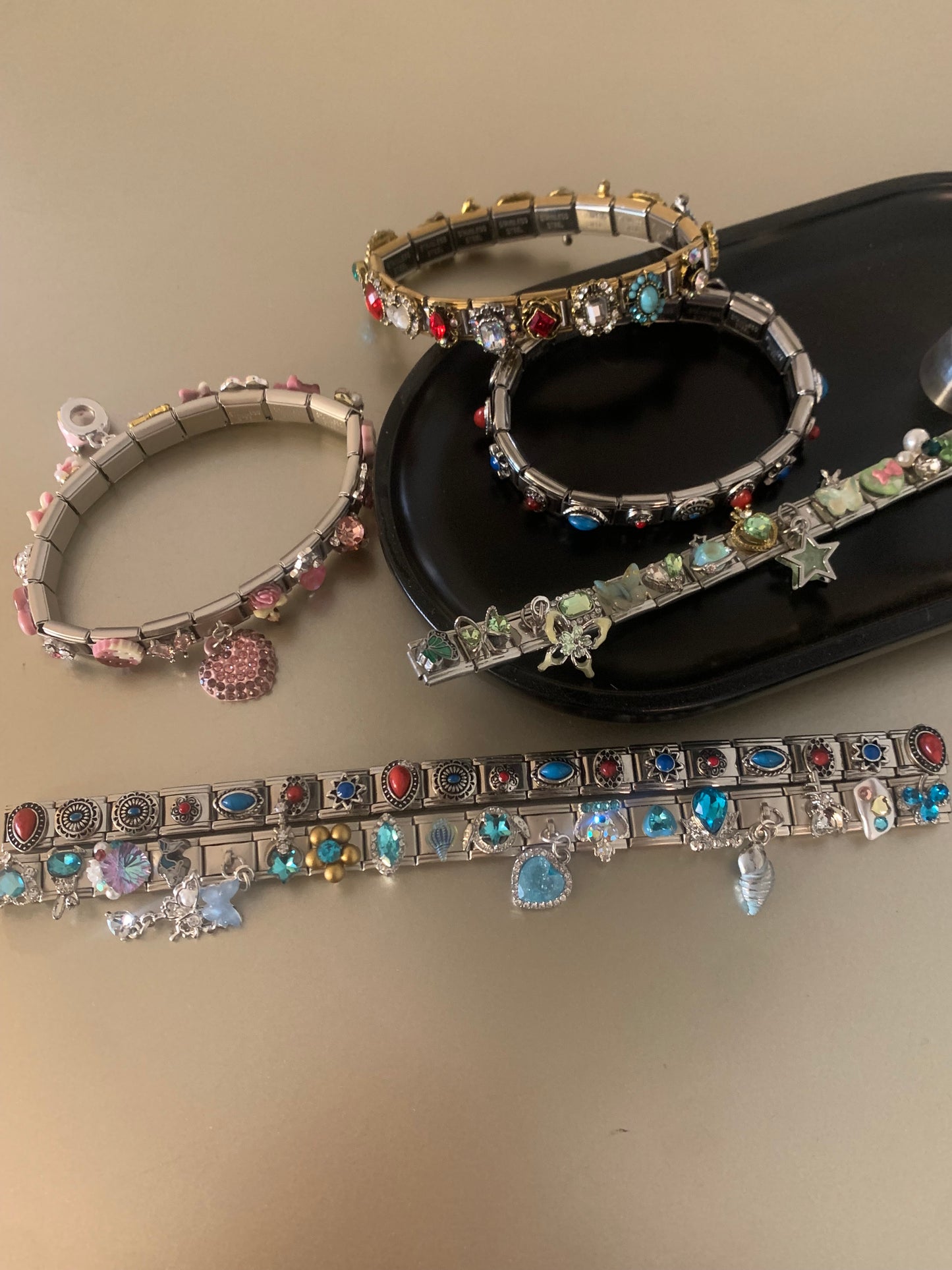 Italian charm bracelets Modular bracelets, various patterns