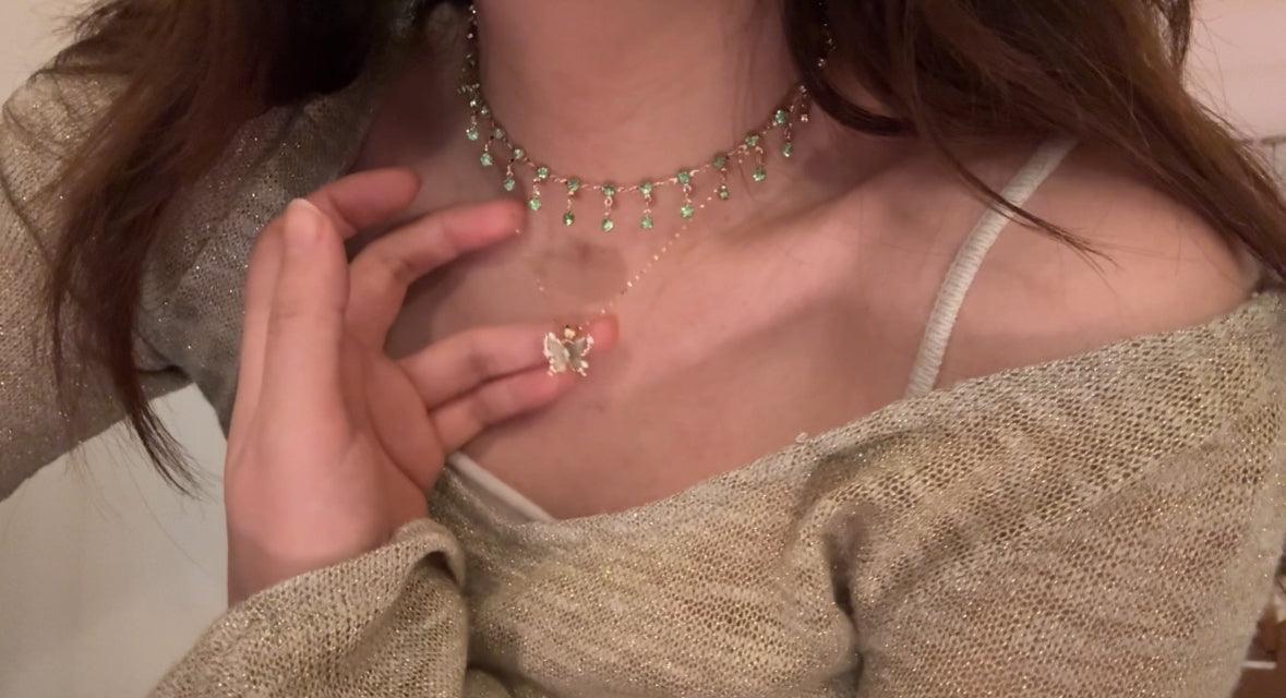 2025 Best sell Copper alloy acrylic pendant Two-piece set Sophisticated and versatile butterfly necklace - Belle Jewelry