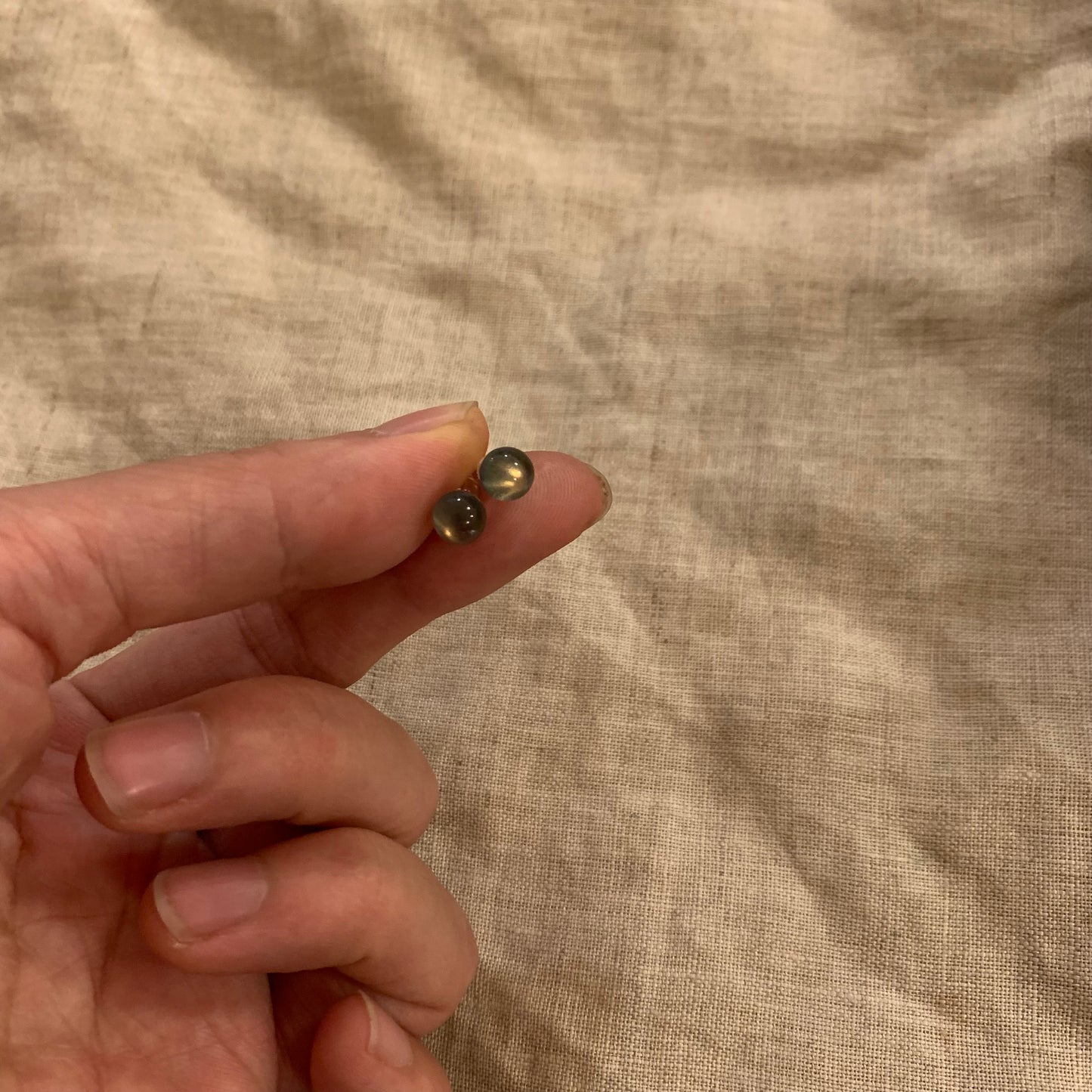 White crystal earrings natural crystal grey crystal earrings