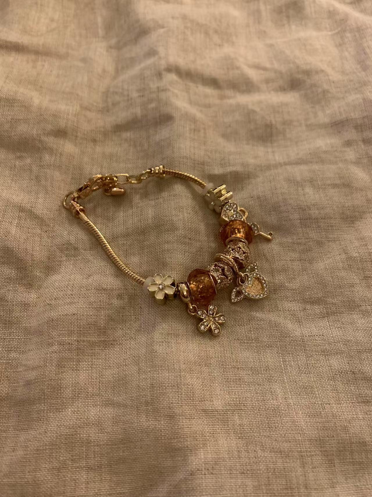 Copper alloy bracelet cute bling Heart-shaped and butterfly patterns - Belle Jewelry