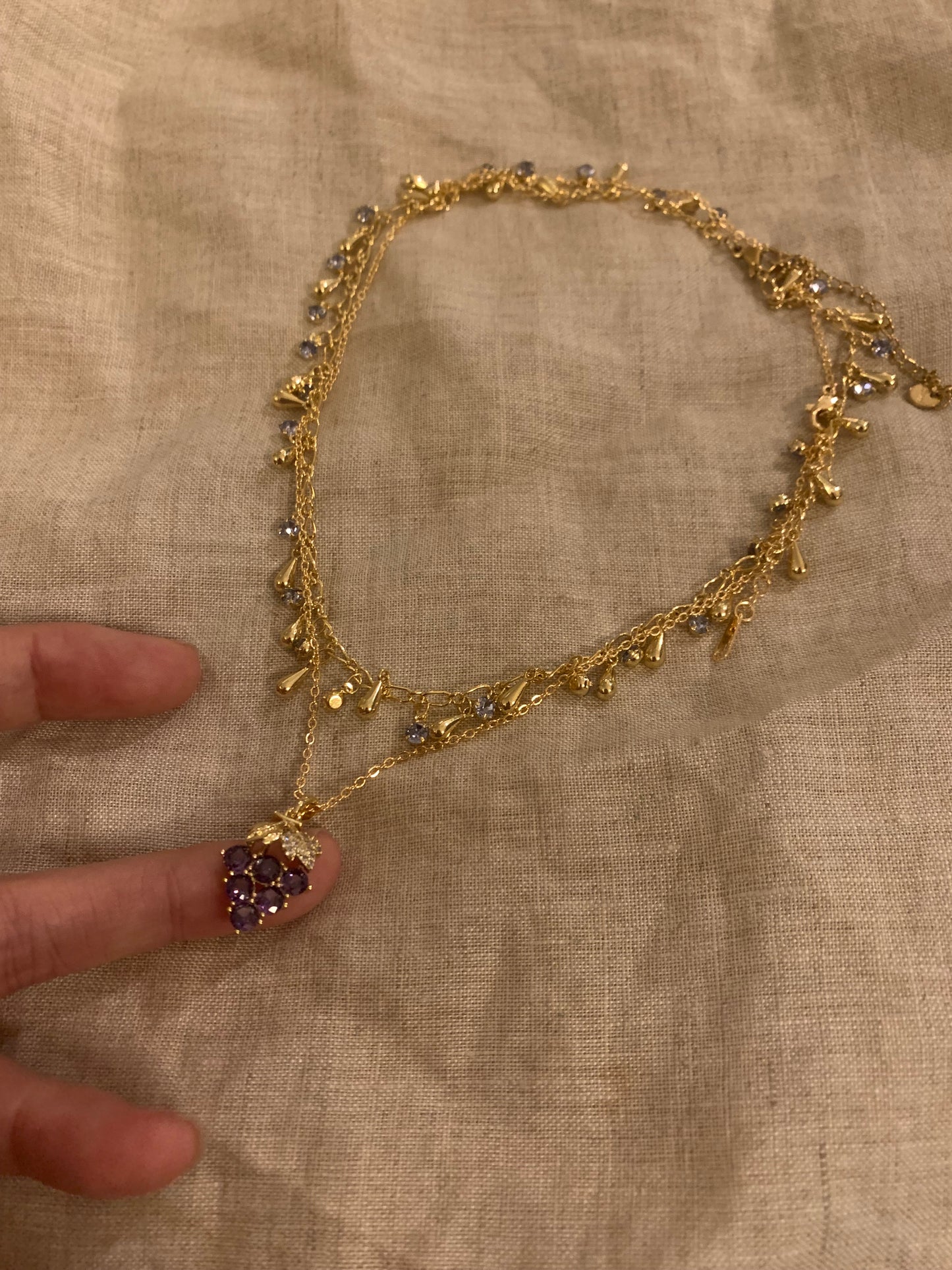 Summer accessories grape pendant necklace - Belle Jewelry