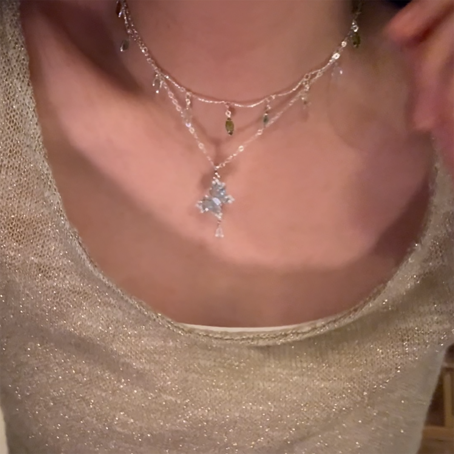 Copper alloy butterfly necklace stacking cute style - Belle Jewelry