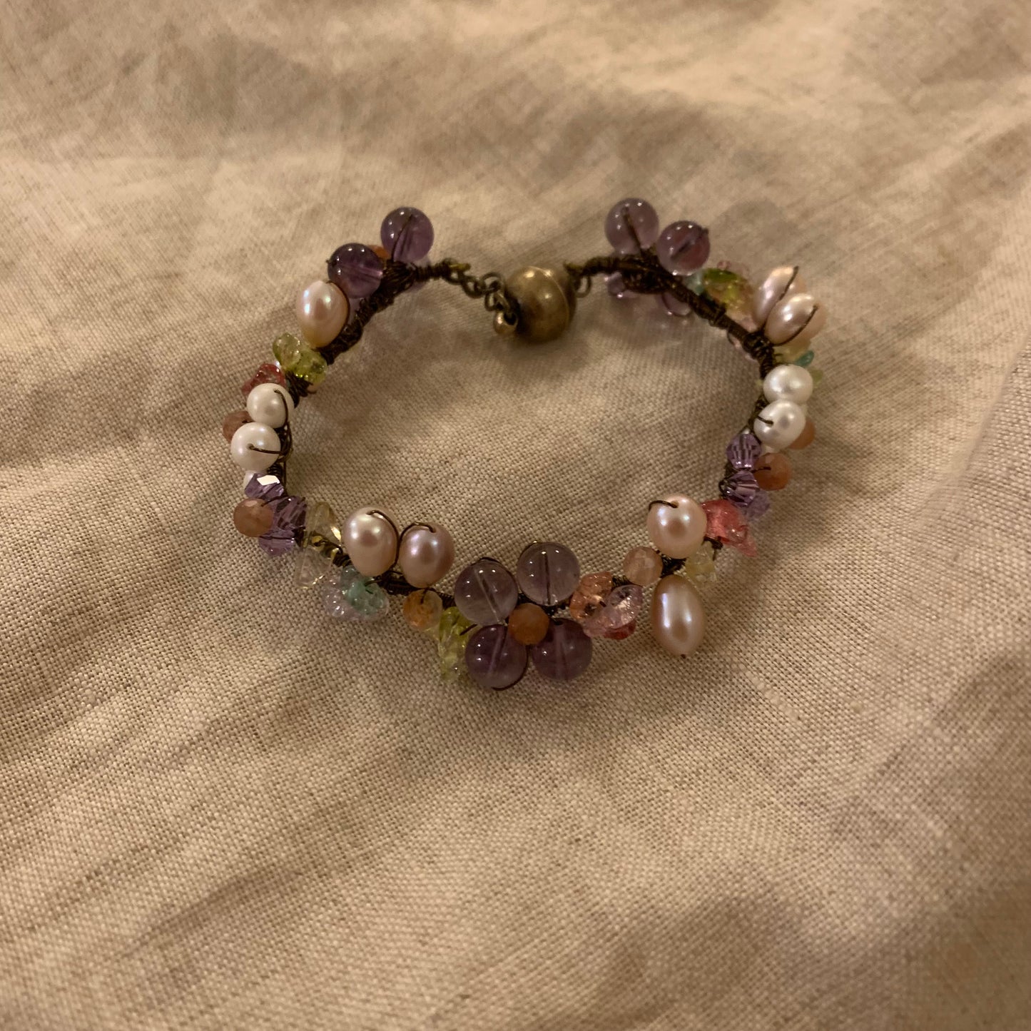 Natural pearl and crystal hand-woven craftsmanship Good luck is coming - Belle Jewelry