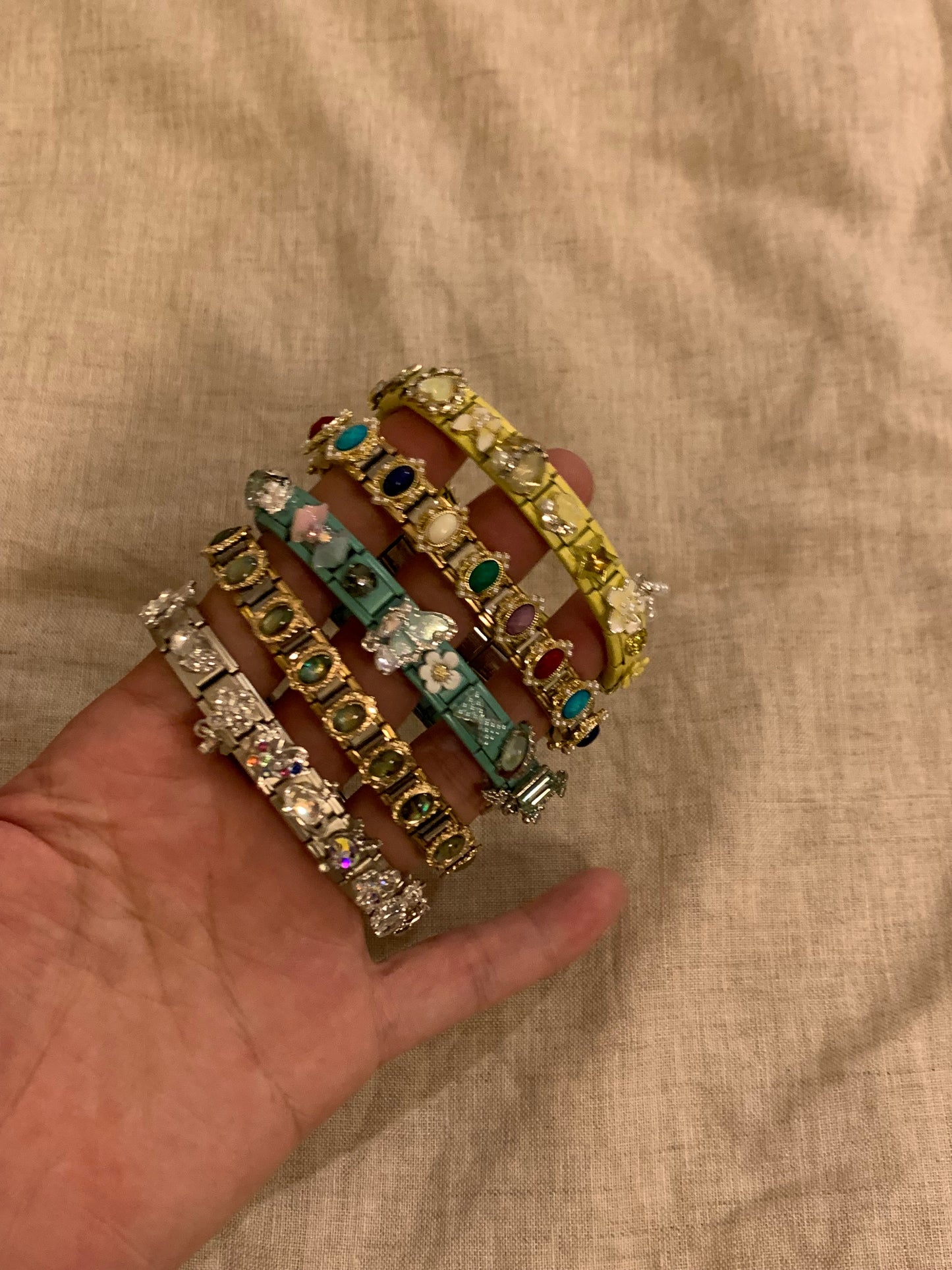 2025 new Italian style charm module bracelet titanium steel material colorful pattern diverse