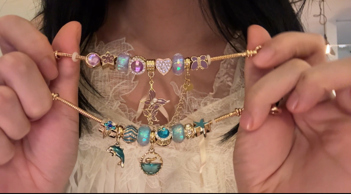 original design bracelet Butterfly and Dolphin Pendant cute Sense of luxury - Belle Jewelry