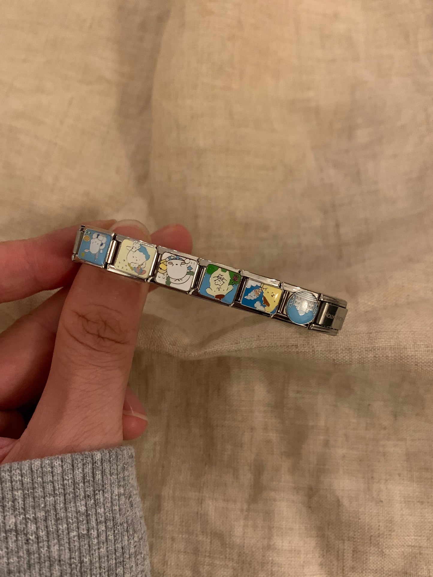 Titanium steel waterproof material welding process module charm bracelet