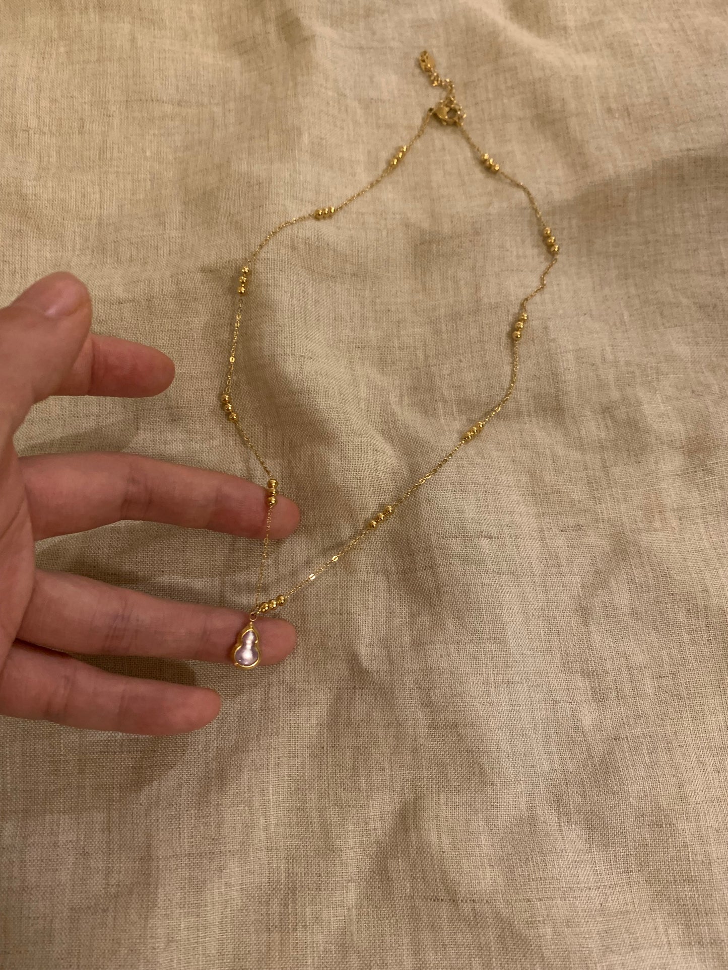 Vintage natural stone beaded necklace light luxury niche design
