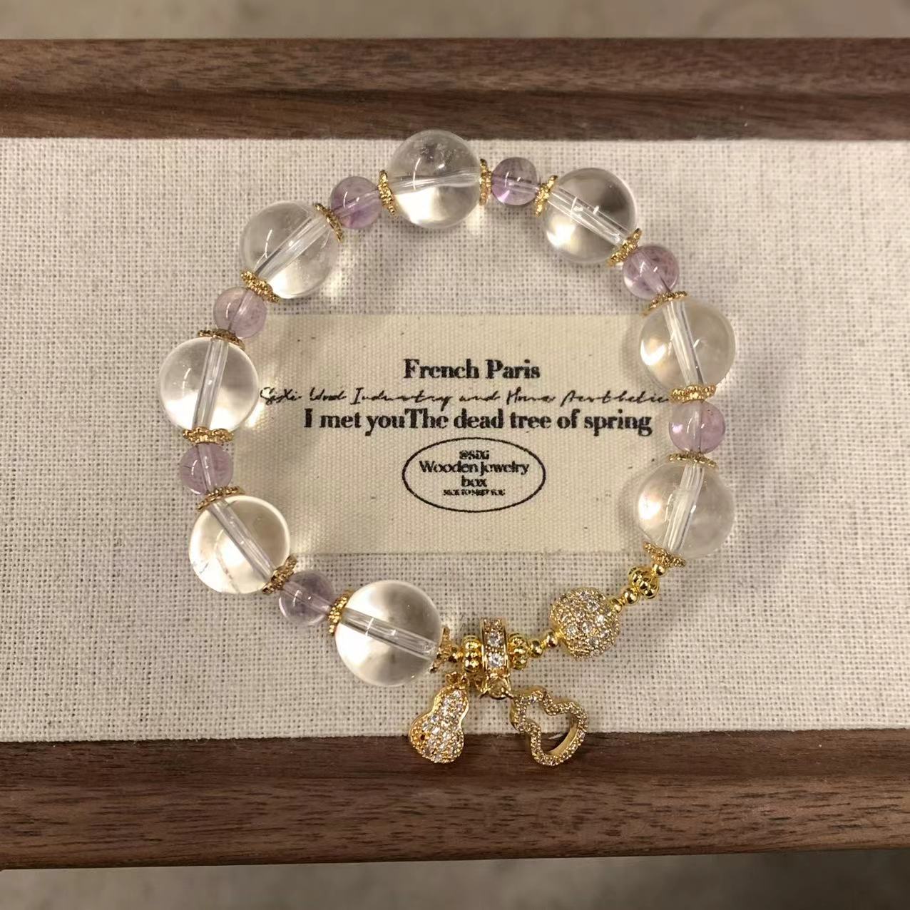 Crystal bracelets white crystal Aquamarine Luxurious temperament more energy - Belle Jewelry