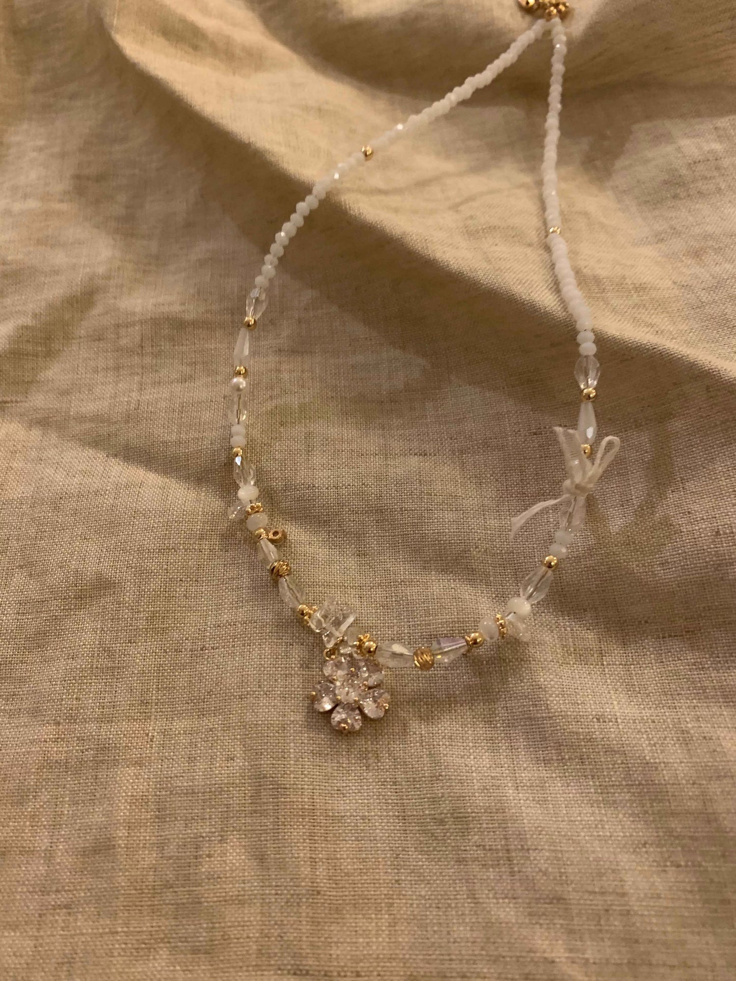 Handmade Natural Stone Bracelet Necklace Set flower pendant |Belle Jewelry