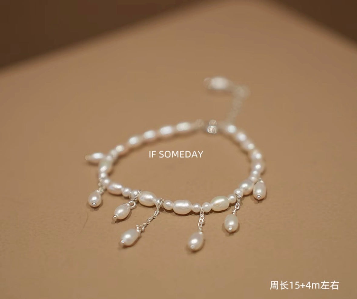 High-quality freshwater pearl tassel design bracelet