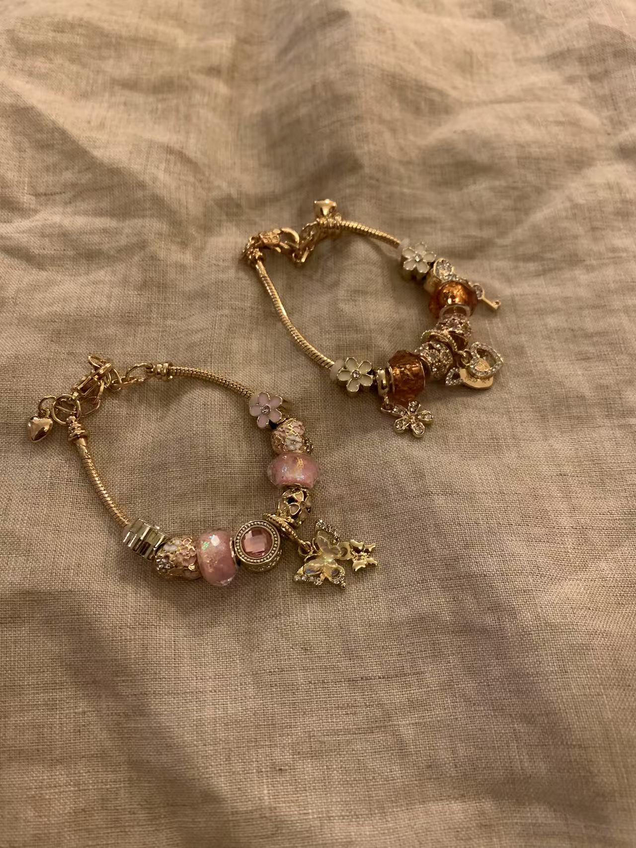 Copper alloy bracelet cute bling Heart-shaped and butterfly patterns - Belle Jewelry