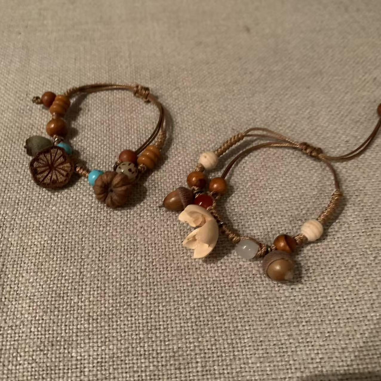 Alloy wooden bracelet made from plant fruits - Belle Jewelry