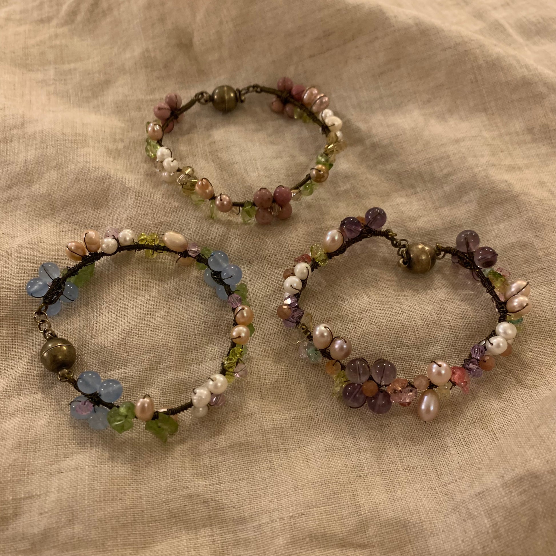 Natural pearl and crystal hand-woven craftsmanship Good luck is coming - Belle Jewelry 