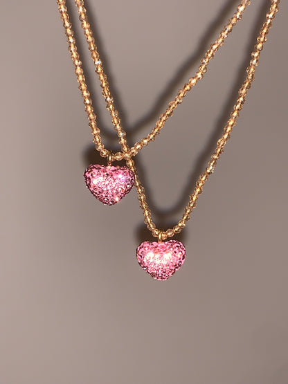 Titanium steel chain fashion necklace "Pink Heart" original niche everyday style