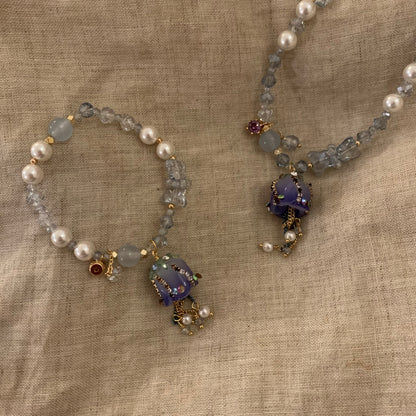 2025 Jewelry series with original real flower craftsmanship rose necklace and bracelet - Belle Jewelry 