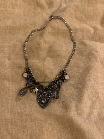 Vintage design bracelet and necklace set with heart-shaped pendant and zircon ｜Belle Jewelry