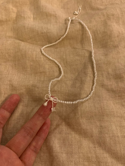 Korean styleY2K faux pearl necklace with sparkling zircon.hypoallergenic jewelry| Belle Jewelry