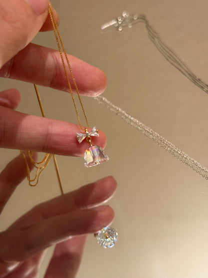 S925 sliver necklace with Swarovski crystal original designhy poallergenic jewelry| Belle Jewelry