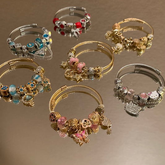 100200-Stainless steel pandora style cute pendant bracelets DIY