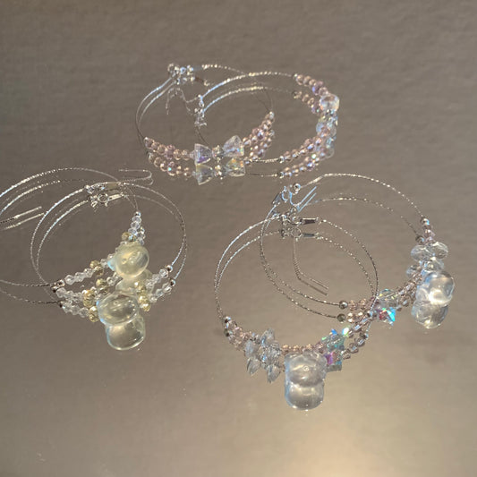 2025 new arrivals S925 sliver bracelets with Swarovski crystal kitty heart bell