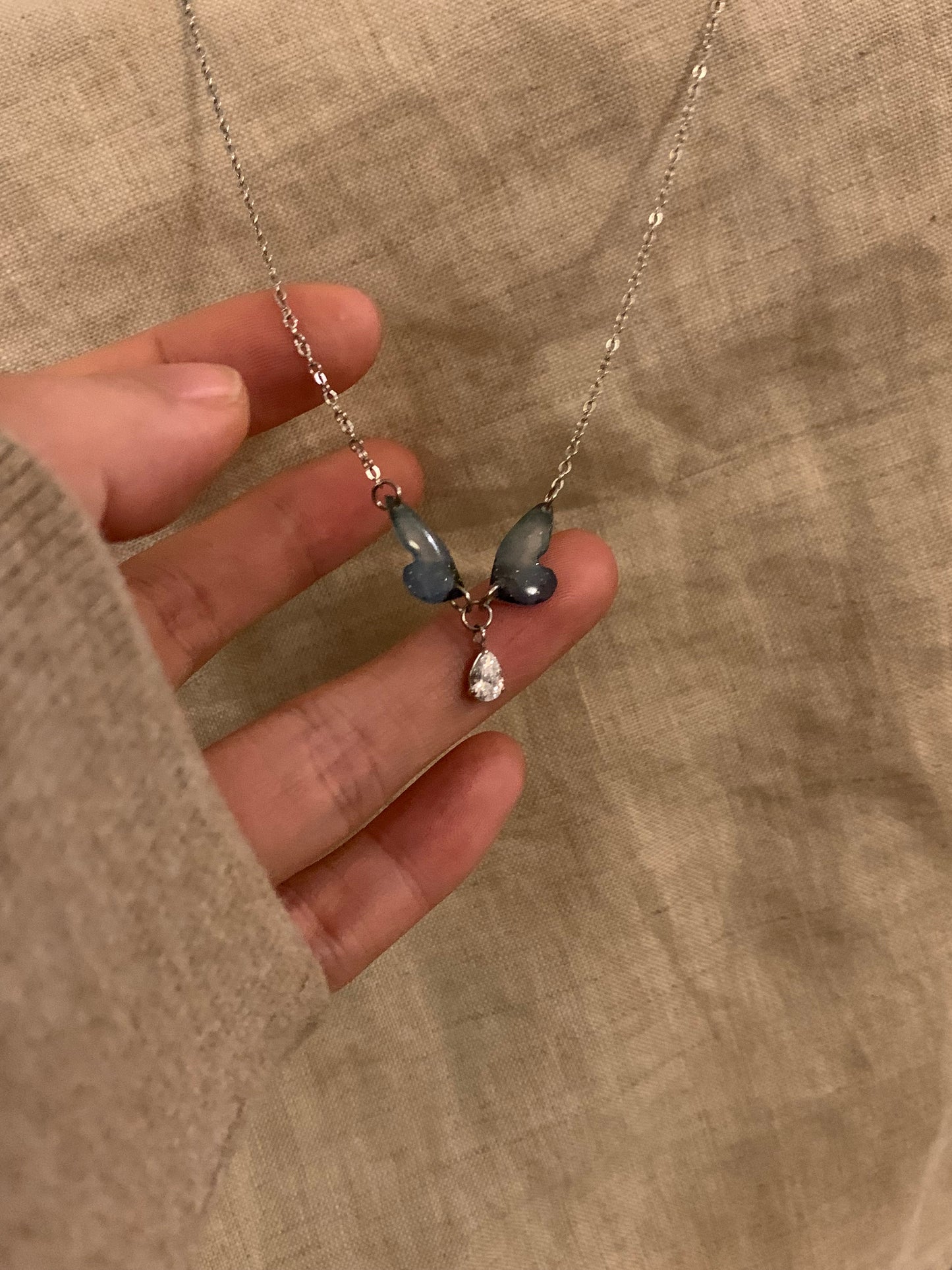 【Luminous Butterfly】Fairy Butterfly Necklace Sweet and simple design light luxury high-end necklace