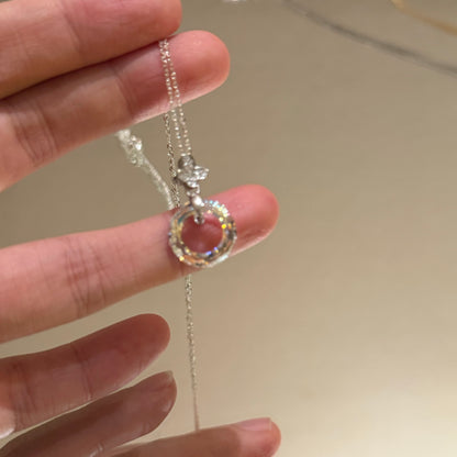 S925 sliver necklace with Swarovski crystal original designhy poallergenic jewelry| Belle Jewelry