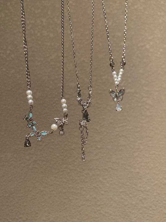 200012-Butterfly Pendant Necklace y2k