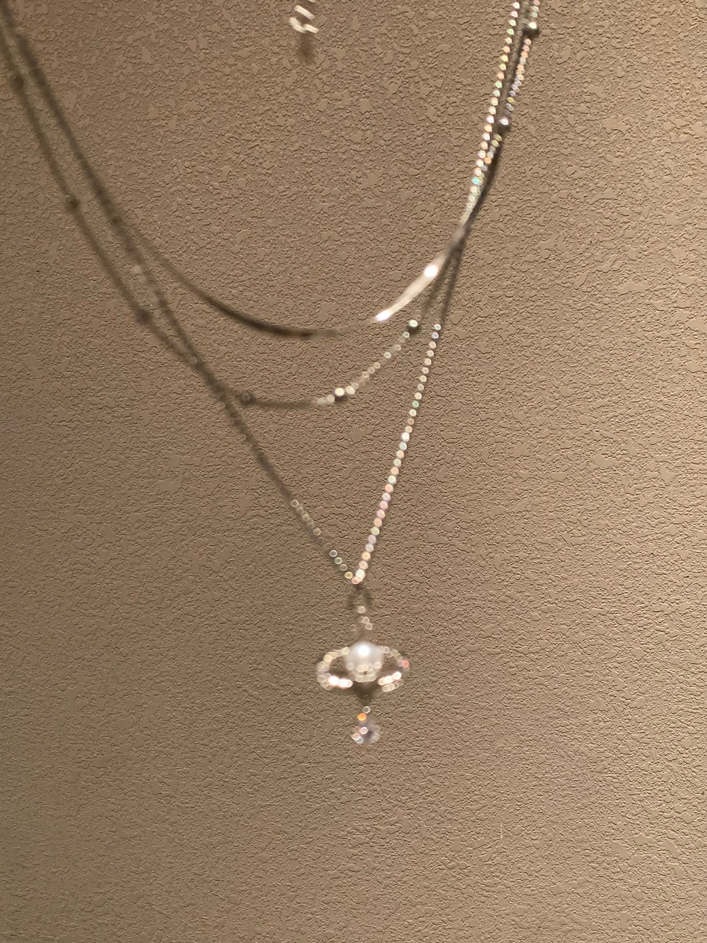 3D Saturn Necklace, multi-layered design, niche style, exquisite