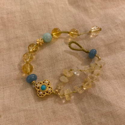 Natural stone beaded bracelet gift for girls handmade - Belle Jewelry 