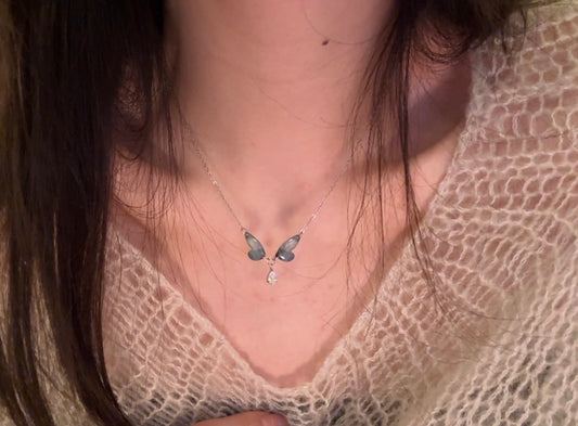 glow-in-the-dark effect butterfly necklace