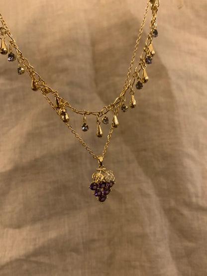 Summer accessories grape pendant necklace - Belle Jewelry 