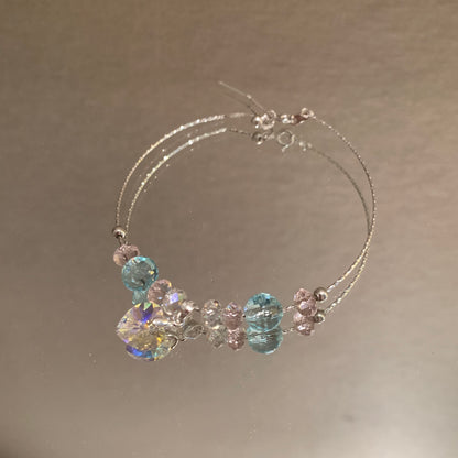 2025 new arrivals S925 sliver bracelets with Swarovski crystal kitty heart bell