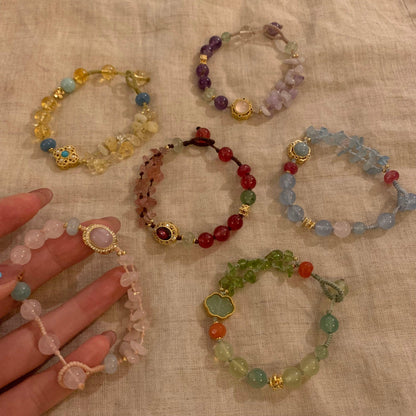 Natural stone beaded bracelet gift for girls handmade - Belle Jewelry 