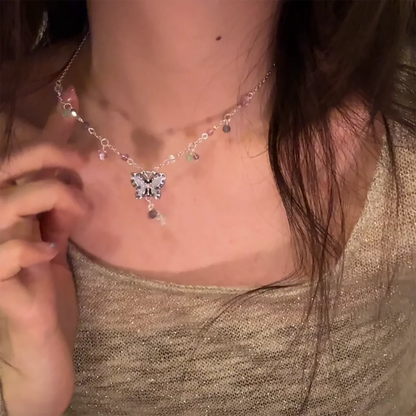 Latest Butterfly Pendant Necklace tassel necklace - Belle Jewelry 