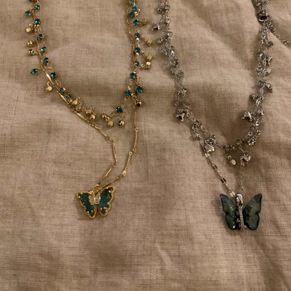 Vintage Butterfly necklace hypoallergenic jewelry| Belle Jewelry