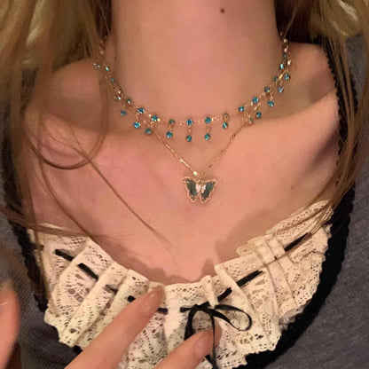 Vintage Butterfly necklace hypoallergenic jewelry| Belle Jewelry