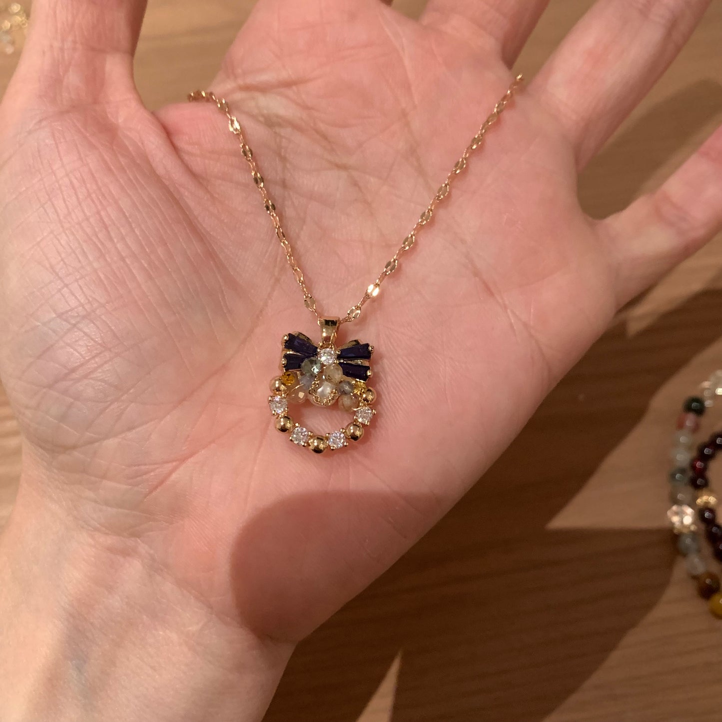 100110-Handmade natural stone beaded necklace, niche and elegant style, suitable for everyday wear