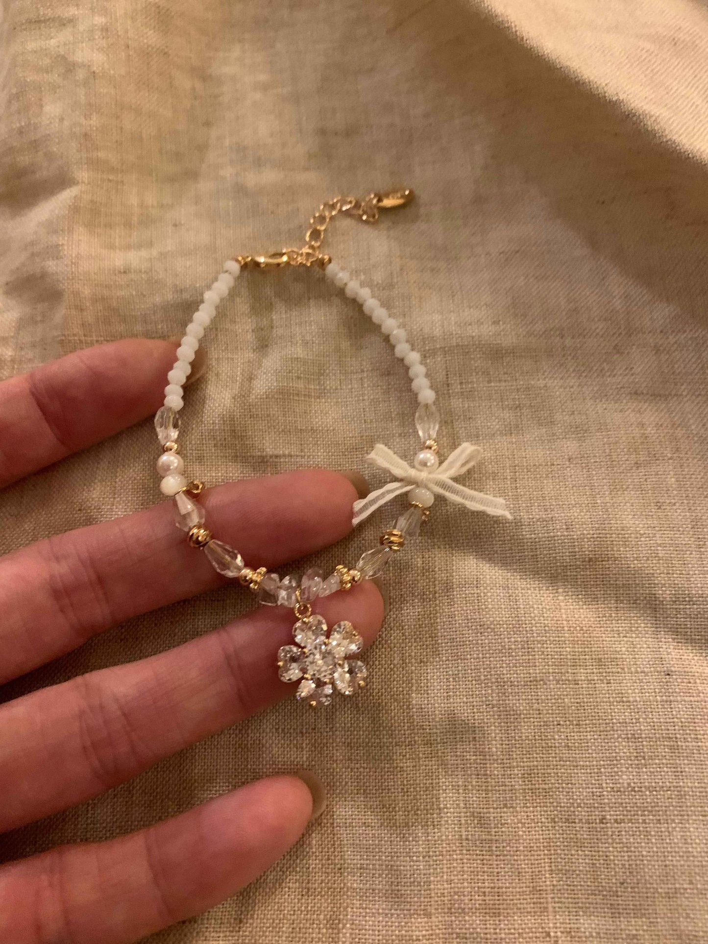 Handmade Natural Stone Bracelet Necklace Set flower pendant ｜Belle Jewelry