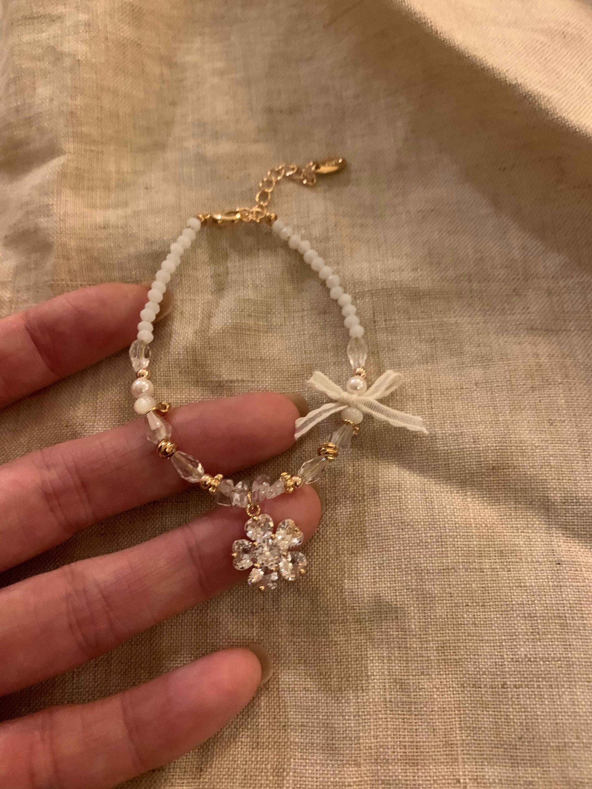 Handmade Natural Stone Bracelet Necklace Set flower pendant ｜Belle Jewelry