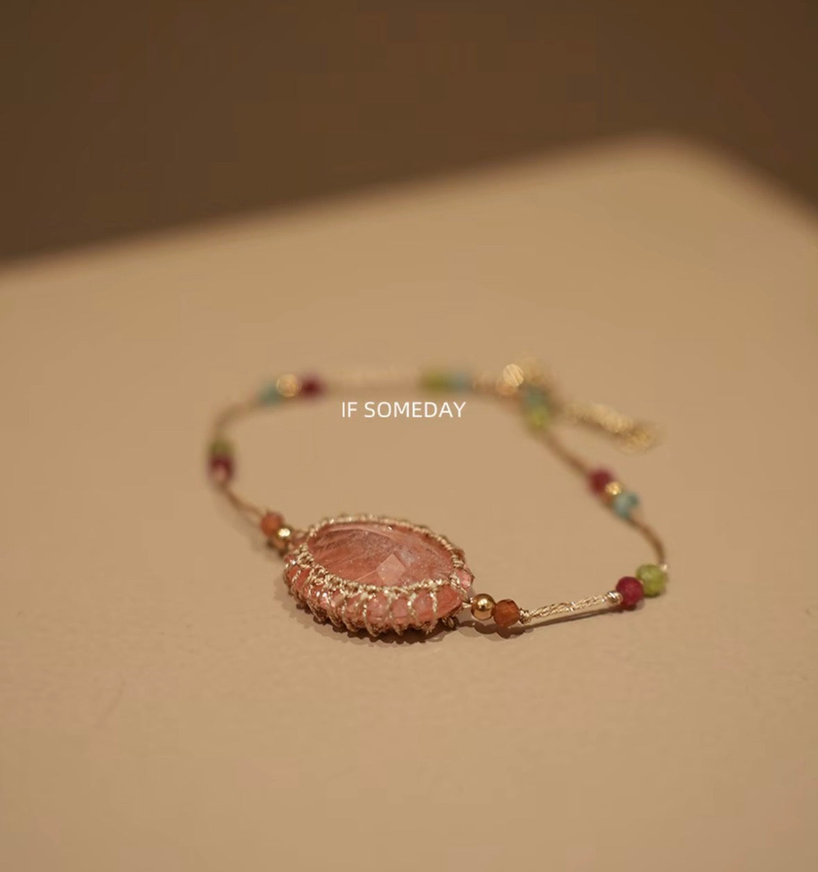 Handmade braided rope bracelet with natural stone, niche ethnic style｜Belle Jewelry