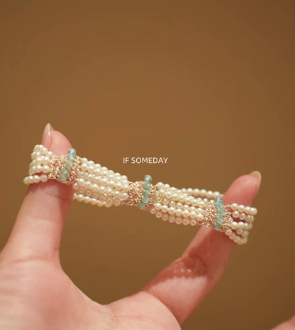 Handmade multi-layered natural freshwater pearl bracelet｜Belle Jewelry