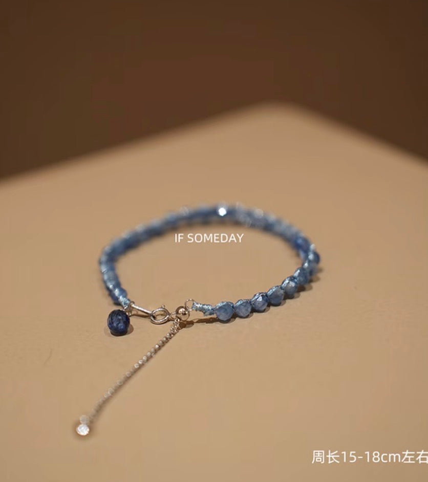 Natural Kyanite Handmade Bracelet S925 clasp