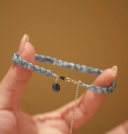 Natural Kyanite Handmade Bracelet S925 clasp