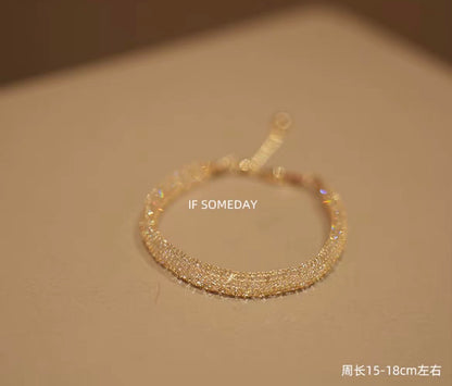 S925 Sliver handmade bracelets exquisite and versatile colorful Shiny