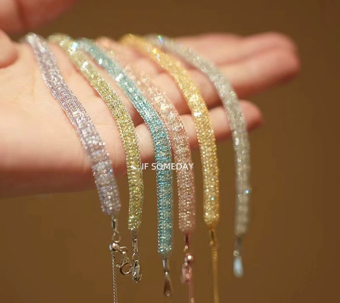 S925 Sliver handmade bracelets exquisite and versatile colorful Shiny