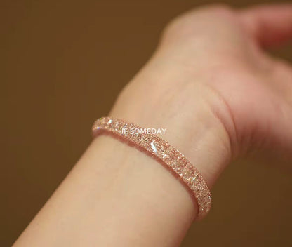 S925 Sliver handmade bracelets exquisite and versatile colorful Shiny