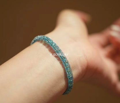 S925 Sliver handmade bracelets exquisite and versatile colorful Shiny