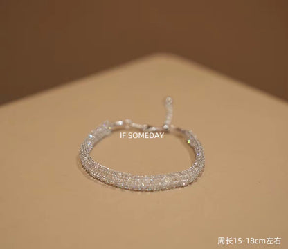 S925 Sliver handmade bracelets exquisite and versatile colorful Shiny